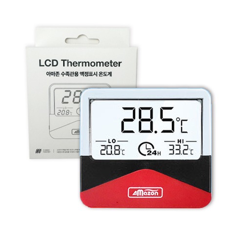 아마존 수족관용 접착식 슬림형 LCD 온도계 T-203 섭씨 화씨 변환가능